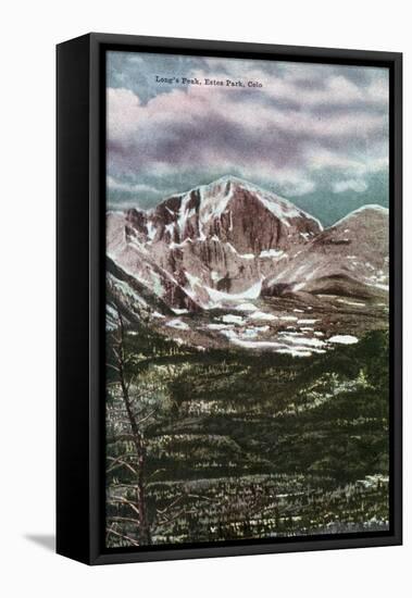 Rocky Mountain National Park, Colorado, Panoramic View of Long's Peak in Estes Park-Lantern Press-Framed Stretched Canvas