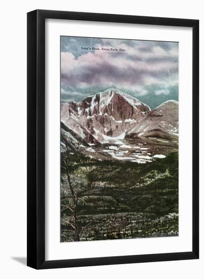 Rocky Mountain National Park, Colorado, Panoramic View of Long's Peak in Estes Park-Lantern Press-Framed Art Print