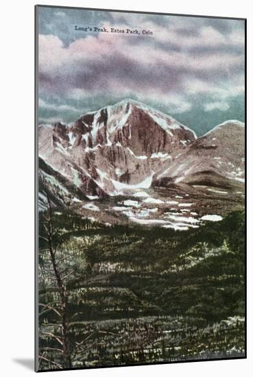 Rocky Mountain National Park, Colorado, Panoramic View of Long's Peak in Estes Park-Lantern Press-Mounted Art Print