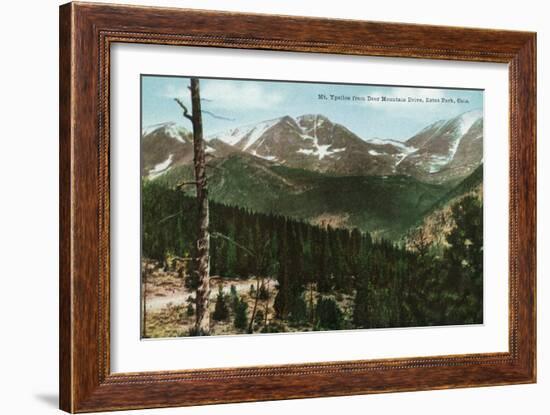 Rocky Mountain National Park, Colorado, View of Mt. Ypsilon from Deer Mt. Drive, Estes Park-Lantern Press-Framed Art Print