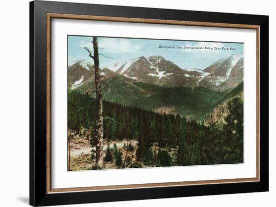 Rocky Mountain National Park, Colorado, View of Mt. Ypsilon from Deer Mt. Drive, Estes Park-Lantern Press-Framed Art Print