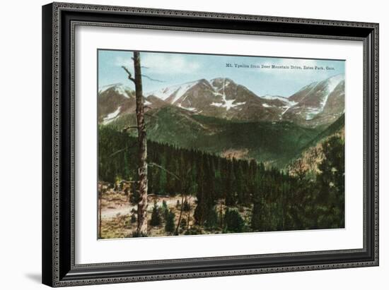 Rocky Mountain National Park, Colorado, View of Mt. Ypsilon from Deer Mt. Drive, Estes Park-Lantern Press-Framed Art Print