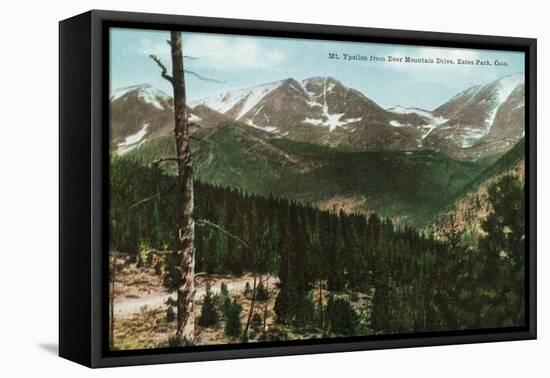 Rocky Mountain National Park, Colorado, View of Mt. Ypsilon from Deer Mt. Drive, Estes Park-Lantern Press-Framed Stretched Canvas