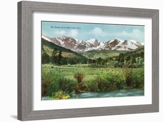 Rocky Mountain National Park, Colorado, View of the Range from Estes Park-Lantern Press-Framed Art Print