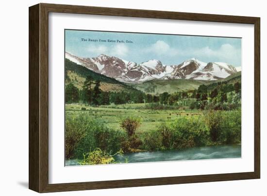 Rocky Mountain National Park, Colorado, View of the Range from Estes Park-Lantern Press-Framed Art Print