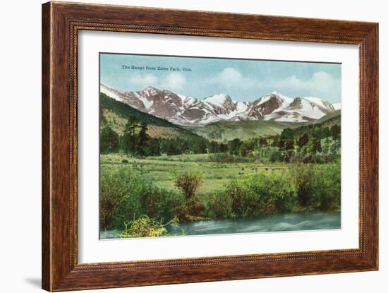 Rocky Mountain National Park, Colorado, View of the Range from Estes Park-Lantern Press-Framed Art Print