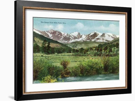 Rocky Mountain National Park, Colorado, View of the Range from Estes Park-Lantern Press-Framed Art Print