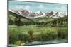 Rocky Mountain National Park, Colorado, View of the Range from Estes Park-Lantern Press-Mounted Art Print