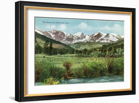 Rocky Mountain National Park, Colorado, View of the Range from Estes Park-Lantern Press-Framed Art Print