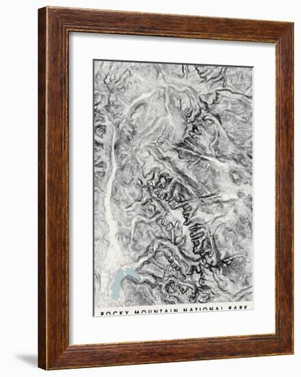 Rocky Mountain National Park Topographical Print-null-Framed Art Print