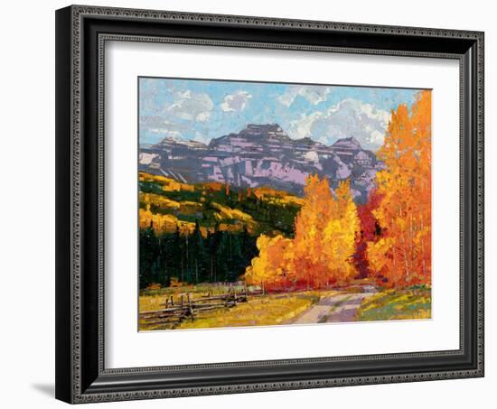 Rocky Mountain Road in Autumn-Robert Moore-Framed Art Print