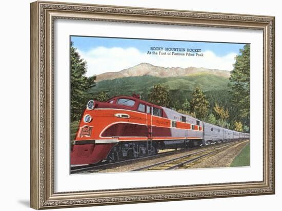 Rocky Mountain Rocket Train-null-Framed Premium Giclee Print