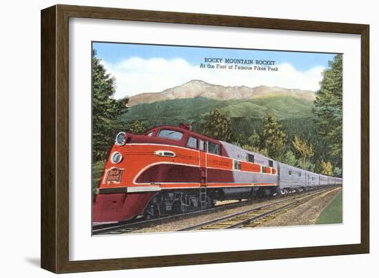 Rocky Mountain Rocket Train-null-Framed Premium Giclee Print