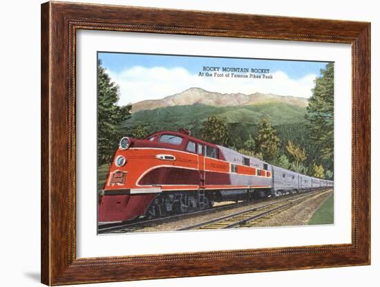 Rocky Mountain Rocket Train-null-Framed Art Print