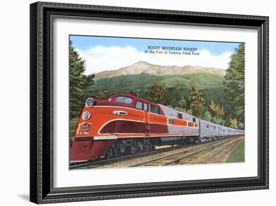 Rocky Mountain Rocket Train-null-Framed Art Print