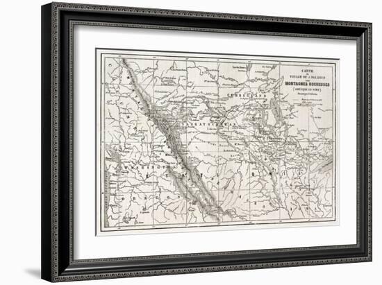 Rocky Mountains Old Map, Usa-marzolino-Framed Art Print