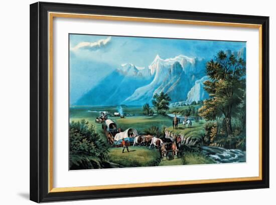 Rocky Mountains-Currier & Ives-Framed Art Print