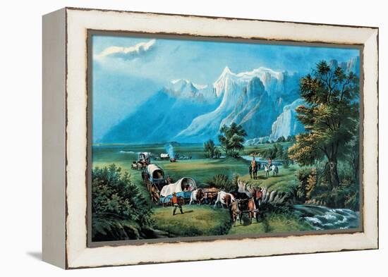 Rocky Mountains-Currier & Ives-Framed Stretched Canvas