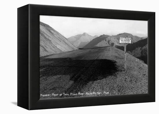 Rocky Mt Nat'l Park, Colorado - Highest Point on Trail Ridge Road-Lantern Press-Framed Stretched Canvas