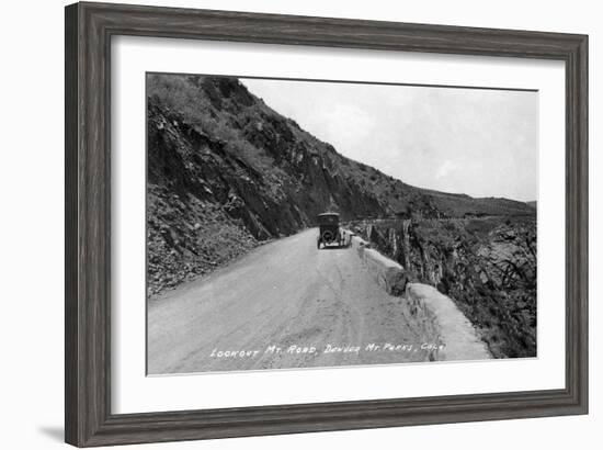 Rocky Mt Nat'l Park, Colorado - Lookout Mountain Road with Model-T-Lantern Press-Framed Art Print