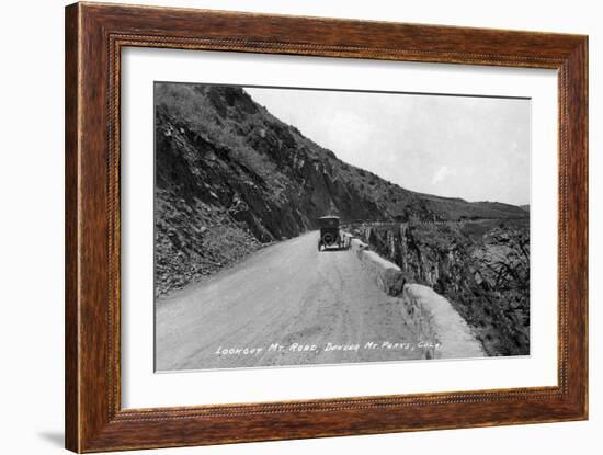 Rocky Mt Nat'l Park, Colorado - Lookout Mountain Road with Model-T-Lantern Press-Framed Art Print