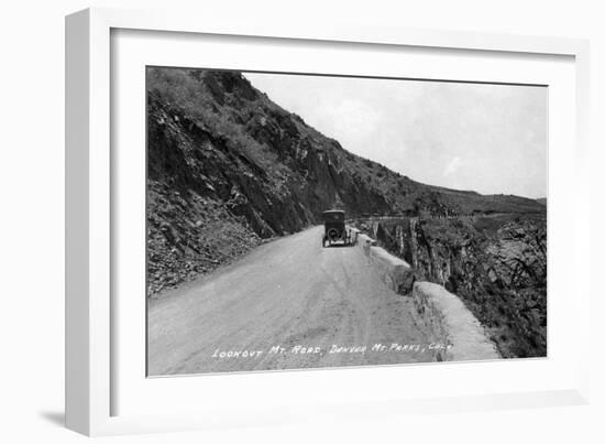 Rocky Mt Nat'l Park, Colorado - Lookout Mountain Road with Model-T-Lantern Press-Framed Art Print