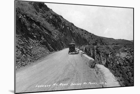 Rocky Mt Nat'l Park, Colorado - Lookout Mountain Road with Model-T-Lantern Press-Mounted Art Print