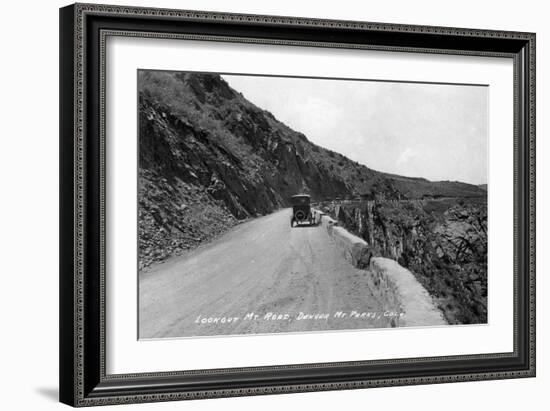 Rocky Mt Nat'l Park, Colorado - Lookout Mountain Road with Model-T-Lantern Press-Framed Art Print