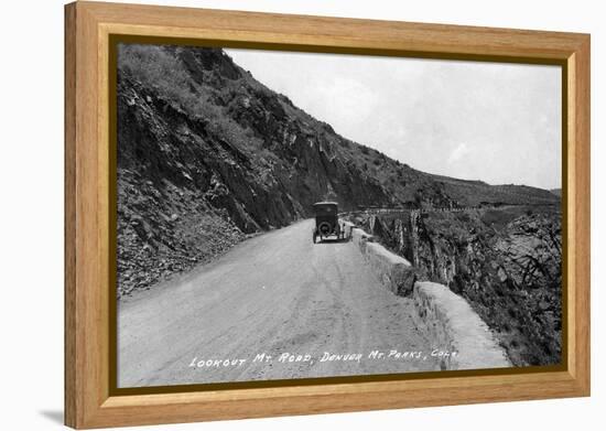 Rocky Mt Nat'l Park, Colorado - Lookout Mountain Road with Model-T-Lantern Press-Framed Stretched Canvas