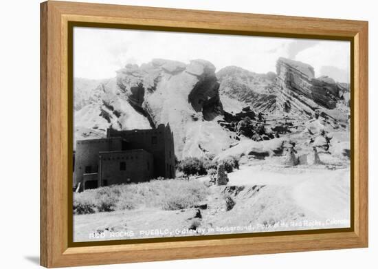 Rocky Mt Nat'l Park, Colorado - Red Rocks Park; View of a Red Rocks Pueblo-Lantern Press-Framed Stretched Canvas