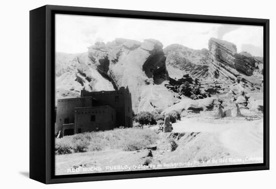 Rocky Mt Nat'l Park, Colorado - Red Rocks Park; View of a Red Rocks Pueblo-Lantern Press-Framed Stretched Canvas