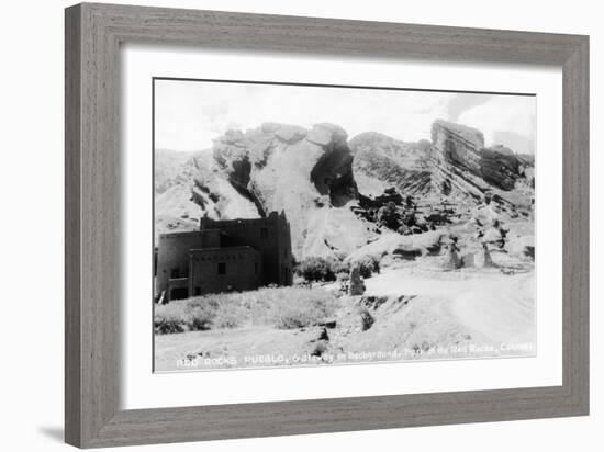 Rocky Mt Nat'l Park, Colorado - Red Rocks Park; View of a Red Rocks Pueblo-Lantern Press-Framed Art Print