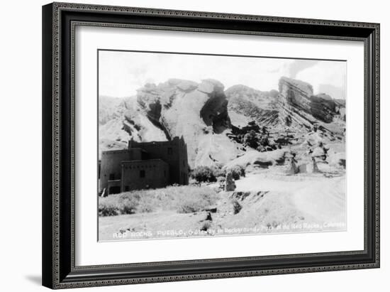 Rocky Mt Nat'l Park, Colorado - Red Rocks Park; View of a Red Rocks Pueblo-Lantern Press-Framed Art Print