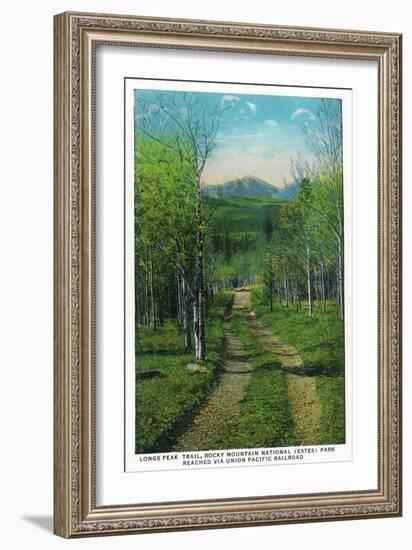 Rocky Mt. Nat'l Park, Colorado - Scenic View Down Longs Peak Trail-Lantern Press-Framed Art Print