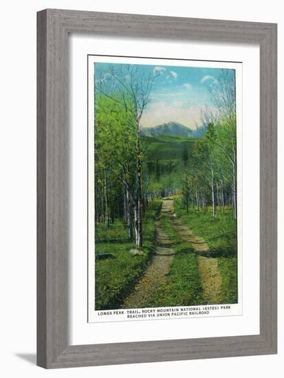 Rocky Mt. Nat'l Park, Colorado - Scenic View Down Longs Peak Trail-Lantern Press-Framed Art Print