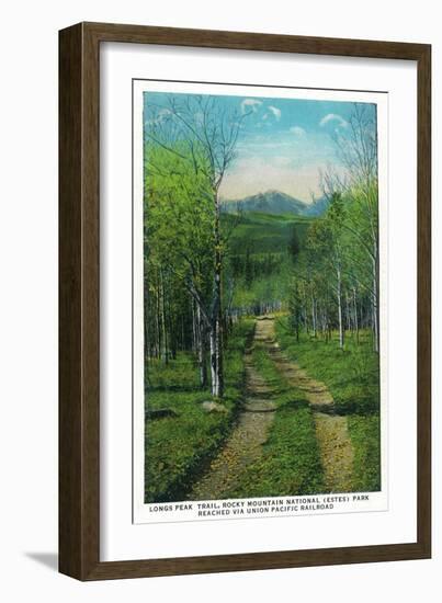 Rocky Mt. Nat'l Park, Colorado - Scenic View Down Longs Peak Trail-Lantern Press-Framed Art Print