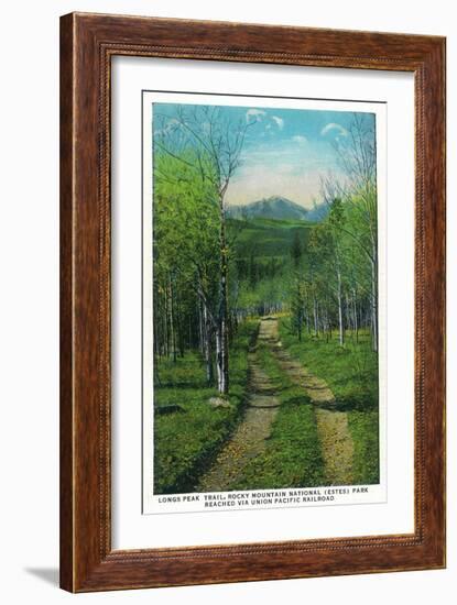 Rocky Mt. Nat'l Park, Colorado - Scenic View Down Longs Peak Trail-Lantern Press-Framed Art Print