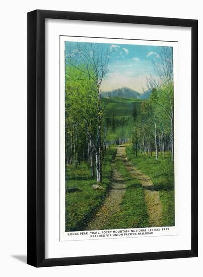 Rocky Mt. Nat'l Park, Colorado - Scenic View Down Longs Peak Trail-Lantern Press-Framed Art Print