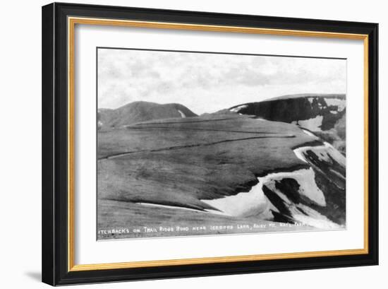 Rocky Mt Nat'l Park, Colorado - Trail Ridge Road Switchbacks near Iceberg Lake-Lantern Press-Framed Art Print