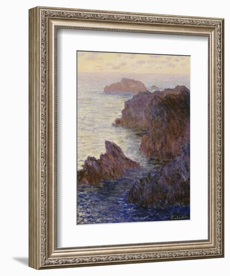 Rocky Point at Port-Goulphar-Claude Monet-Framed Giclee Print