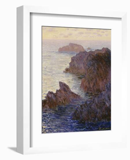 Rocky Point at Port-Goulphar-Claude Monet-Framed Giclee Print