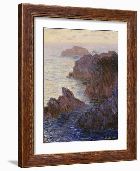 Rocky Point at Port-Goulphar-Claude Monet-Framed Giclee Print