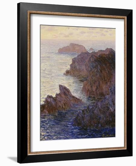 Rocky Point at Port-Goulphar-Claude Monet-Framed Giclee Print