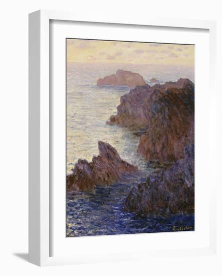 Rocky Point at Port-Goulphar-Claude Monet-Framed Giclee Print