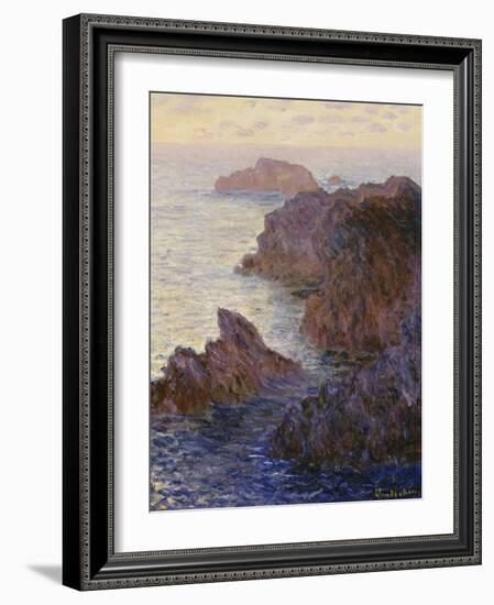 Rocky Point at Port-Goulphar-Claude Monet-Framed Giclee Print