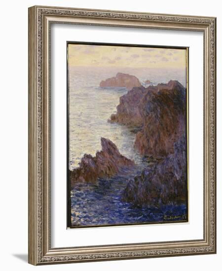 Rocky Point at Port-Goulphar-Claude Monet-Framed Giclee Print