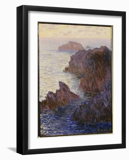 Rocky Point at Port-Goulphar-Claude Monet-Framed Giclee Print