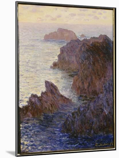 Rocky Point at Port-Goulphar-Claude Monet-Mounted Giclee Print