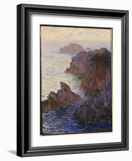 Rocky Point at Port-Goulphar-Claude Monet-Framed Giclee Print