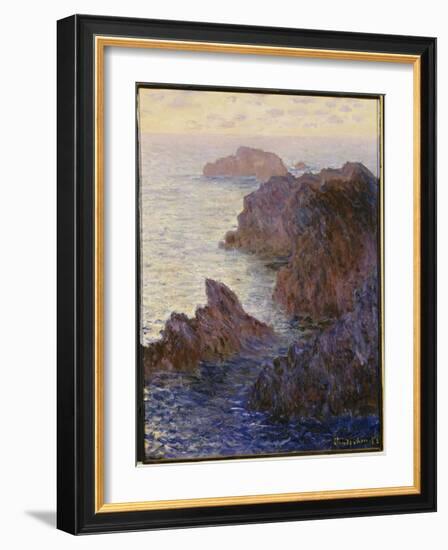 Rocky Point at Port-Goulphar-Claude Monet-Framed Giclee Print